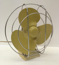 VINTAGE WARNER DRAYTON MODEL 42/1 AIR FLOW BEIGE ART DECO PERSONAL FAN