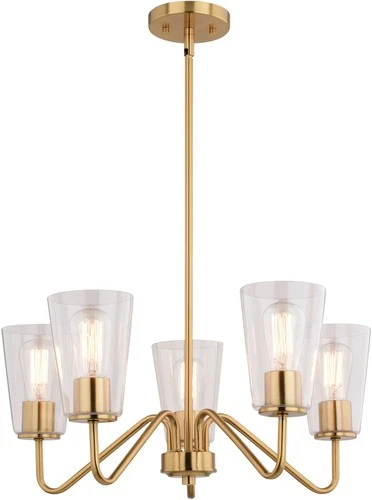 Vaxcel Lighting H0284 Beverly 5 Light 23"W Chandelier - Brass - Picture 1 of 12