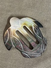 Hand Carved Mother of Pearl Belt Buckle unbranded Sea Turtle see pics