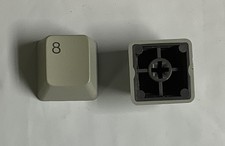VINT Apple IIe 8 Eight KEYCAP Platinum Blk Back Blk Lettering Orig. Replacement