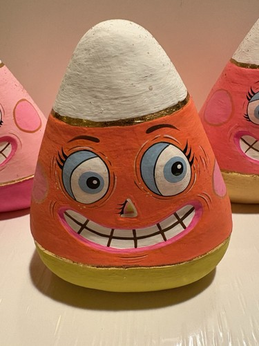 Glitterville Halloween Stephen Brown Candice&Carl&Kettle Candy Corn Decor 7.5” - Picture 3 of 12