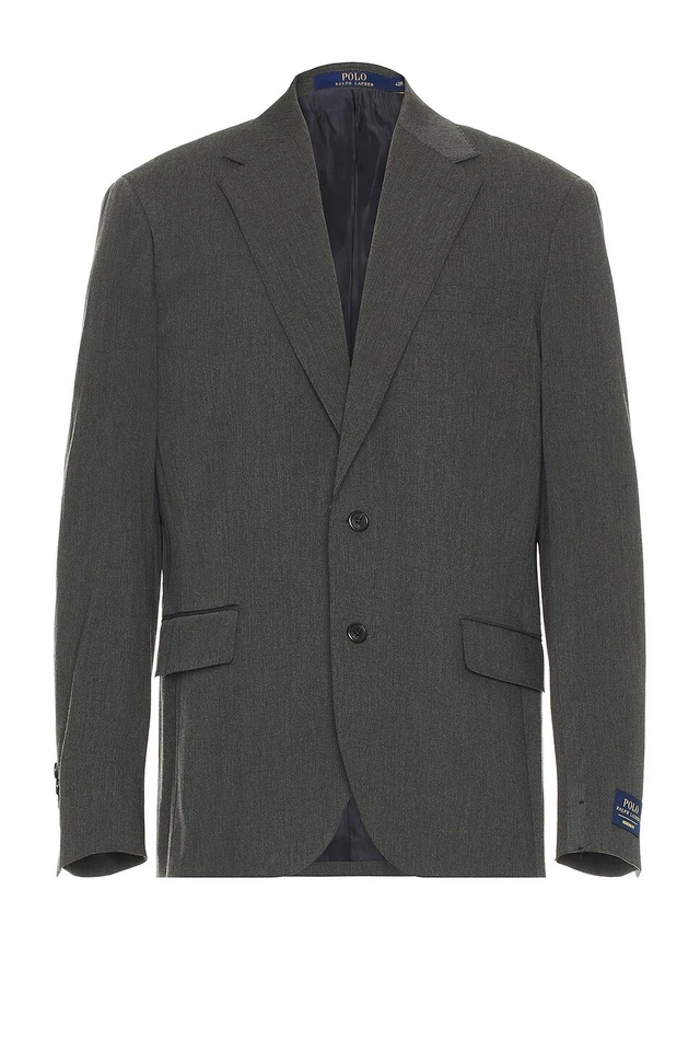 $598 Polo Ralph Lauren Traje Para Hombre Talla 52L 47W Gris Sarga 2 Piezas Ajuste Moderno Foto 2 de 4