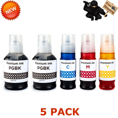 5 PK GI-21 refill Ink bottle Set For Canon Pixma Megatank G1220 G2260 G3260