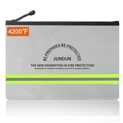 Fireproof Money Bag 10.6''x6.7'' Waterproof and Fireproof Cash Bag with Zipper ...
