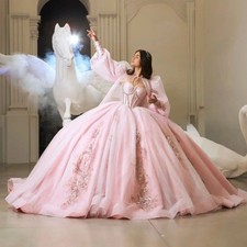 Quinceanera Dresses Ball Gown Sweetheart Appliques Beaded Mexican Sweet 16 Dress