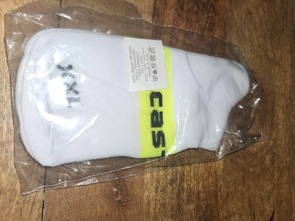 Calcetines de ciclismo Castelli Italia tobillo alto L-XL blanco/amarillo neón/rojo Foto 2 de 4