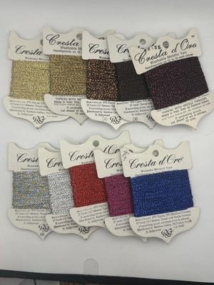 Rainbow Gallery-Cresta D Oro- Metallic Yarn- Lot Of 10 Threads-new Old Stock