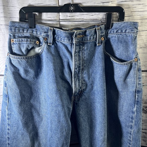 Levis 550 Jeans Mens 38x30 Blue Medium Wash Denim Relaxed Fit Tapered Cotton - Picture 3 of 8