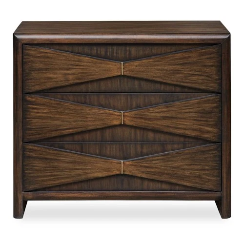 Uttermost 50053 Bowtie 38"W 3 Drawer Acacia Wood Chest - Deep Whisky - Picture 1 of 6