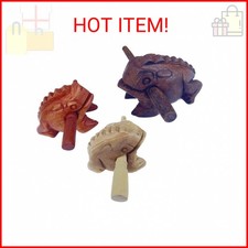 Guiros Percussion Instruments Wooden Frog Musical Instrument Set of 3 Frogs: 4 I
