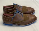 Bold Society Mens Brown Leather Suede Derbys & Blue Rubber Soles Shoelaces US 11 — photo 3