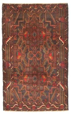 Vintage Dark Navy Traditional 3'1" x 5'1" Hand-Knotted Oriental Wool Area Rug