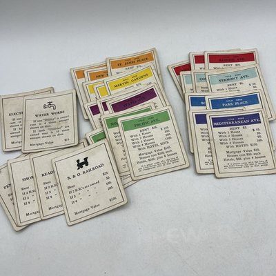 #ad Set Vtg Monopoly Deed Property Utility Railroad Replacement Cards COMPLETE $7.99