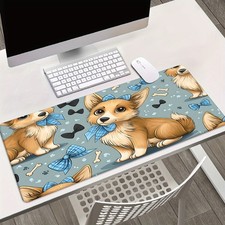 40 90cm Large XXL Non-Slip Rubber Base Mouse Pad with Cute Puppy Design - Blue B