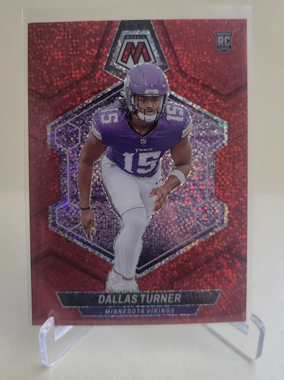 2024 PANINI MOSAIC DALLAS TURNER RED SPARKLE PRIZM RC #317 VIKINGS