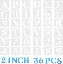 36 PCS Letter Stencils 2 Inch and Number Stencil, Reusable Stencils...