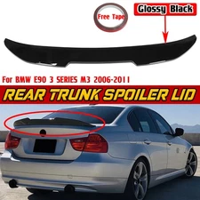 For 2006-2011 BMW E90 3-Series Sedan PSM-Style Glossy Black Trunk Spoiler Wing