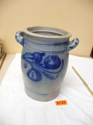6128.      Alter Steingut Topf Schmalztopf old earthenware pot