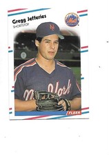 Gregg Jefferies 1988 Fleer Baseball Rookie Card #137 New York Mets. rookie card picture