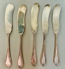 Five Towle Sterling Old Newbury Pattern Individual Butter Knives - 3.12 toz
