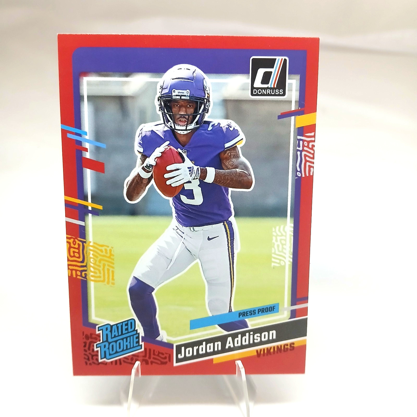 2023 Donruss Jordan Addison Rated Rookie Red Press Proof #368