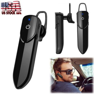 Bluetooth Headset Wireless Earphone Single Earpiece w/ Mic for Office Work Call