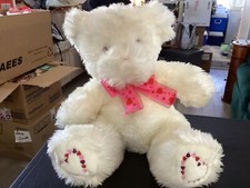 Walmart White 14" Heart Valentine Plush Teddy Bear