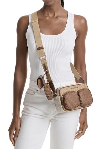 Sac Michael Kors sac à bandoulière Jet Set Item MD PKT Xbody Camel Multi neuf - Photo 6 sur 15