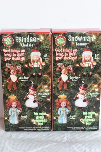 2001 Vtg REINDEER CHELSIE & SNOWMAN TOMMY Kelly Club Dolls Christmas Ornament - Picture 4 of 4