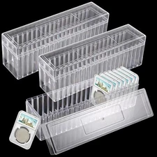 3PC Transparent PC Coin Storage Box 20 Slab Coin Holder for PCGS NGC PCCB PMGab