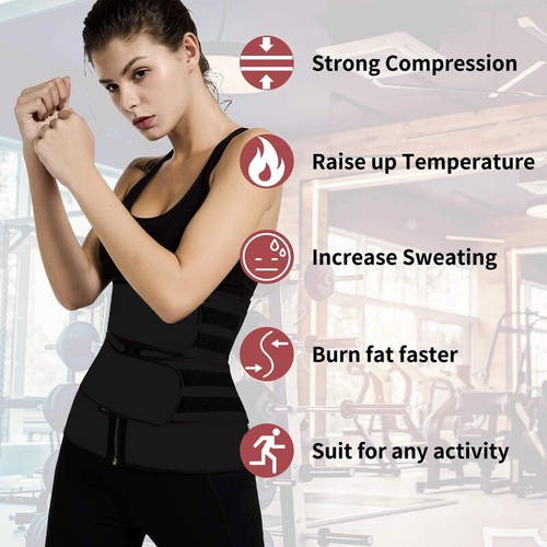 Women Waist Corset Trainer Sauna Sweat Yoga Weight Loss Body Shaper Slimmer Belt - Picture 4 of 14