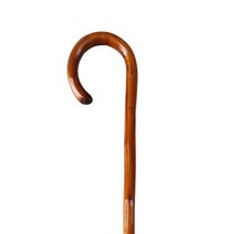 Stock-Fachmann Gehstock Rundhaken Hellbraun Schlichter Holzstock Handstock