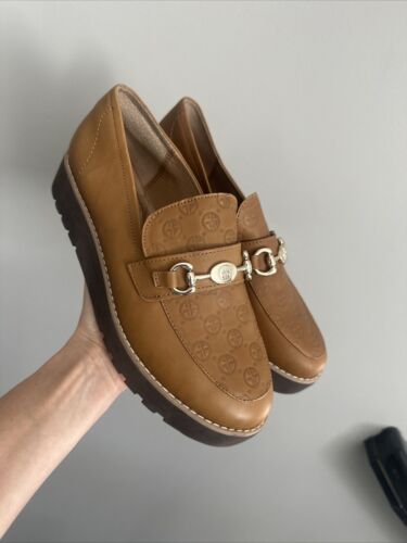 Giani Bernini Women's FIFFEE Size 8.5 M Memory Foam Brown Leather Loafers