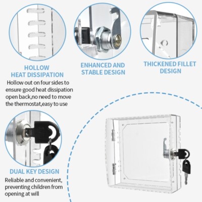 Protective Thermostat Lock Box with Key Set for Offices Schools and Facilities