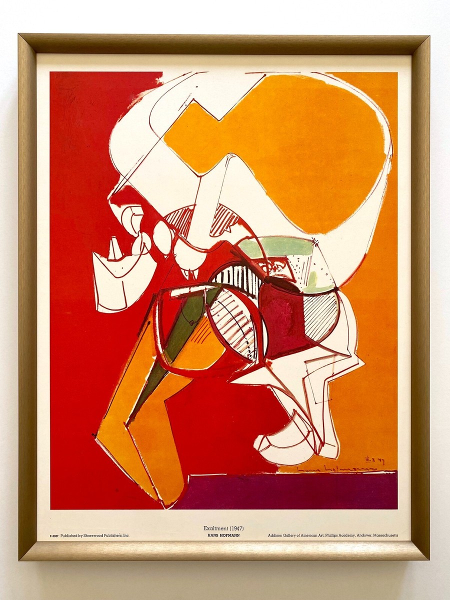 HANS HOFMANN RARE VTG 1960 FRAMED MODERNIST LITHOGRAPH PRINT