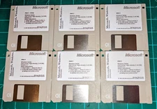 Microsoft Windows 3.1 on 3.5" 1.44MB Floppy Disk install - Retail (6 Disks)