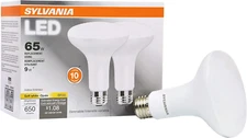 SYLVANIA LED Flood BR30 Light Bulb, 65W Equivalent Efficient 9W, 10 Year, 650 Lu