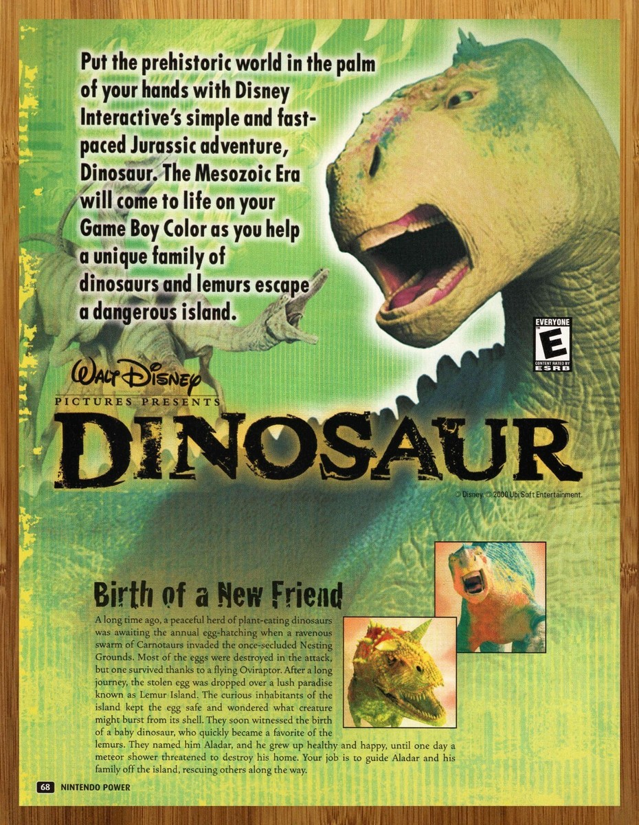 2000 Disney's Dinosaur Game Boy Color Print Ad/Poster Video Game