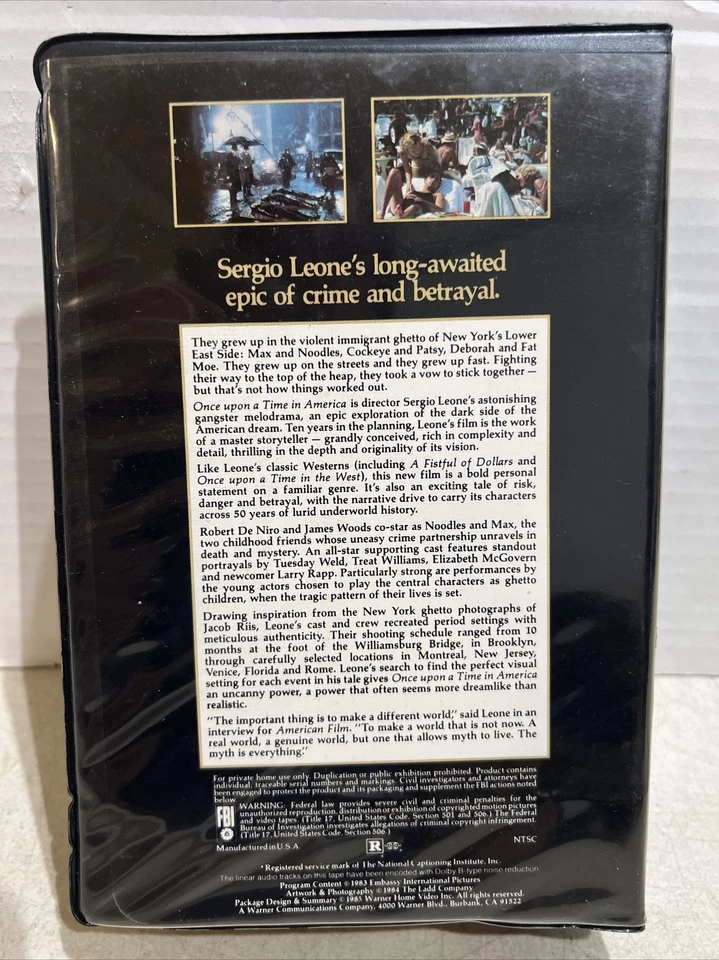 Once Upon A Time In America - 2 VHS Tapes ( 1968 ~ 1969 ) With Clamshell Case - Image 2 of 4