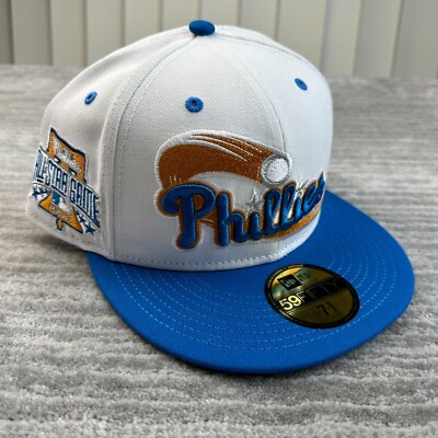 Philadelphia Phillies Hat Cap Mens Fitted 3/8 White Blue New Era