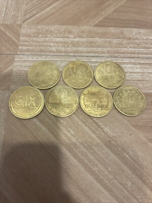 1982 Knoxville, Tenn. World's Fair VIDEO EXPO GAME TOKEN SET 7 Coins Vintage HTF