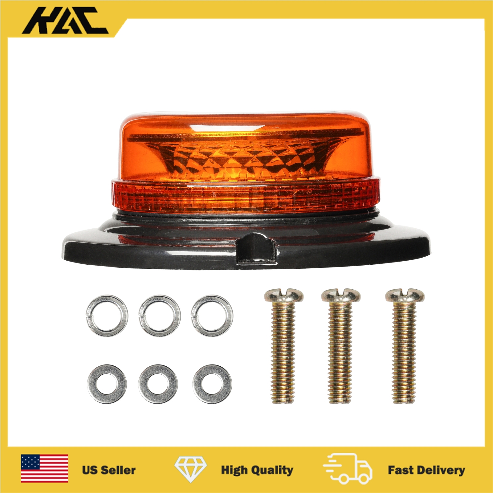 1PC Warning Lamps Yellow Flashing Magnetic Signal Lamp for Car Bus Truck Vehicle