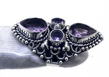 Purple Amethyst Handmade 925 Sterling Silver Statement Ring-Mother's Day Gift