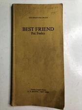 Best Friend by Pat Feeley 1977 PB Uncorrected Proof Thomas Congdon Books