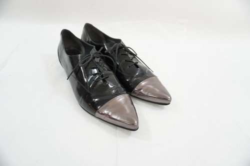 Stuart Weitzman Woman's Devon Jet Mirror Tie Oxford Pointed Toe 9.5M Lot 118 - Picture 11 of 12