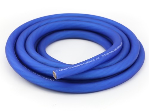 KnuKonceptz Kolossus Flex 1/0 Gauge Blue OFC Power / Ground Wire 20' Copper - Picture 2 of 2