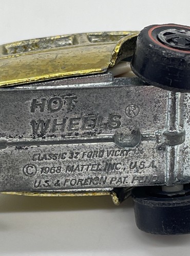 Vintage 1968 Classic ‘32 Ford Vicky Hot Wheels Diecast Toy Car Gold 1932 Button - Picture 12 of 14