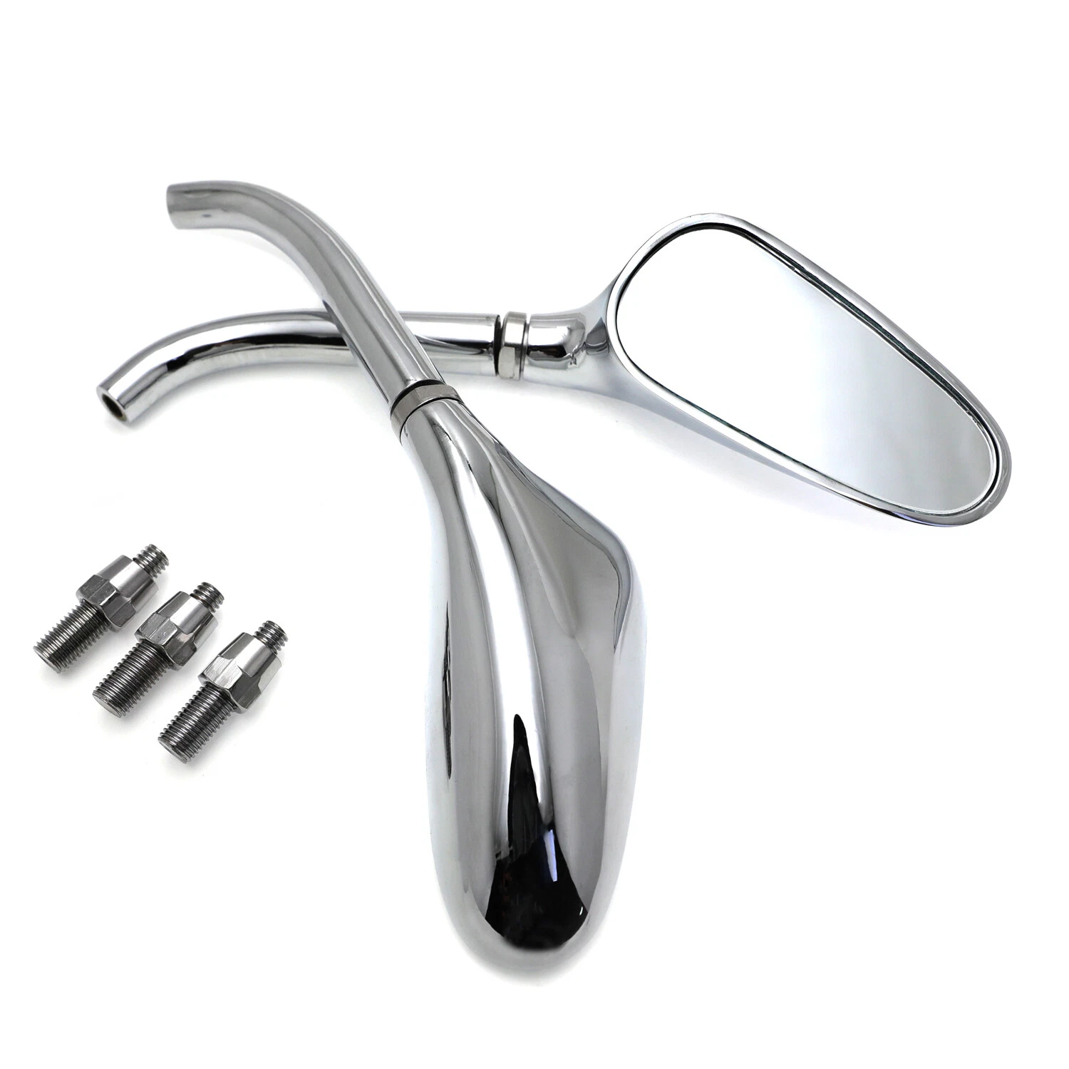 Universal Mini Small Motorcycle Golf Club Mirrors Fit For Harley Yamaha Chrome