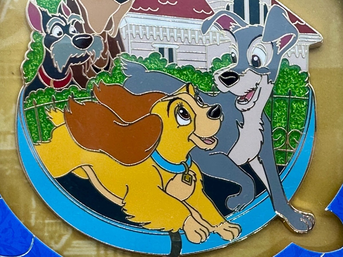 Disney Parks Lady & the Tramp 70th Anniversary Jumbo Pin Trusty