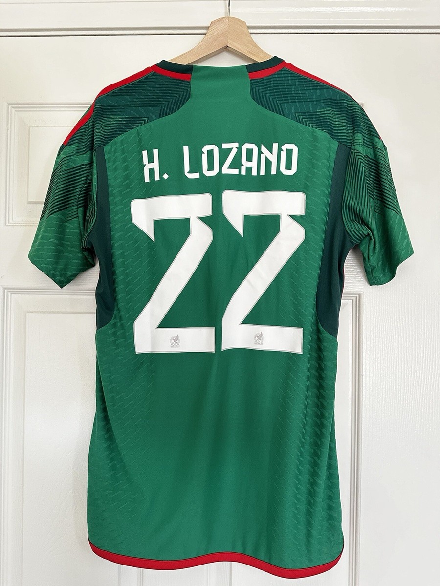 adidas Authentic Mexico Home Jersey. Hirving Lozano 2022 Qatar